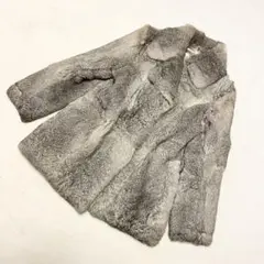 ラビット 毛皮 ハーフコート
