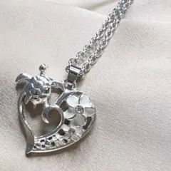 アンティーク ハワイアンジュエリー ホヌ プルメリアネックレス シルバー