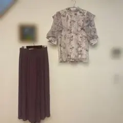 値下げ 美品 INGNI フリルリボンブラウス とオマケユニクロパンツM