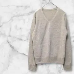 美品 無印良品 ウール90%シルク10% Vネック 【XS】 ニット セーター