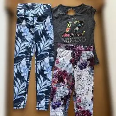 H&M 花柄リーフ柄レギンスセット Sサイズ