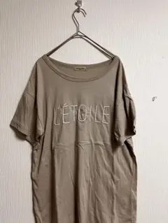 Samansa Mos2 L'ÉTOILE 刺繍 Tシャツ ベージュ