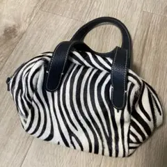 GUIA'sゼブラ柄ハラコハンドバッグ　made in ITALY