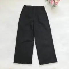 ラルー カジュアルパンツ ストレート シンプル ベーシック レディース 無地 黒