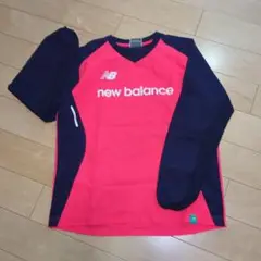 new balance 長袖ジャージ ピンク/ネイビー
