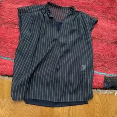 ストライプ ノースリーブシャツ Lサイズ
