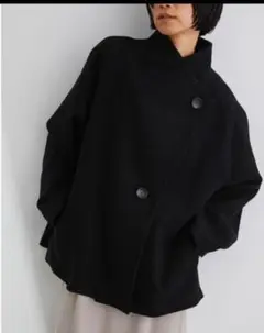 美品!【スタイルミキサー】スタンドネックショートコート//ブラック//S