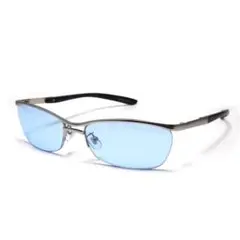 メンズ サングラス 新品 ライトブルー ／　青 水色 ＵＶカット 紫外線対策