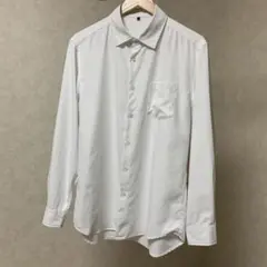 ホワイト 長袖シャツ LL 胸ポケット付き