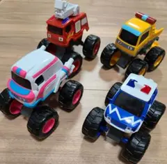 ベビーバス　モンスターカー　レスキューバス　セット売り Qoo10] ベビーバス [Babybus] モンスターカー x : おもちゃ・知育