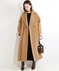 【美品】IENA LA BOUCLE アルパカシャギー オーバーコート 36