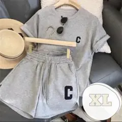 【セール中】ルームウェア　グレー　XL 半袖　ショートパンツ　韓国　セットアップ