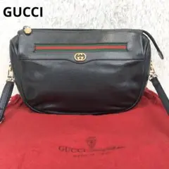 【美品】オールドグッチ シェリーライン オールレザー ショルダーバッグ 保存袋