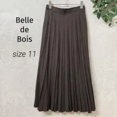 Belle de Bois プリーツロングスカート ウール 茶色 日本製