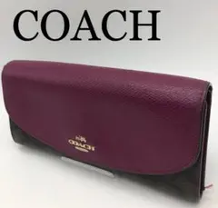 COACH ブランド パープル 長財布 お洒落 レディース
