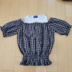 BLING GIRLS チェック柄オフショルダー130