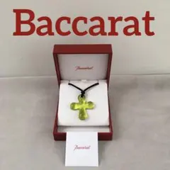 ☆未使用☆バカラ ネックレス クリスタル クロスペンダント グリーン