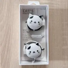 イヤホン　猫　白　黒　有線　可愛い