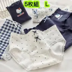 5枚組 Ｌ 女子高生ショーツ ローウエスト綿 ジュニア大学ランジェリー　457号