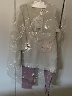 新品 クマポシェットミニワンピースu0026レギンスセット