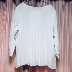 値下げ【ORIHICA】Lサイズ七分袖トップス（フロントプリーツ）