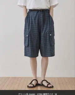 Unblend UVカット＆吸水速乾 水陸両用 チェック柄 ハーフカーゴパンツ