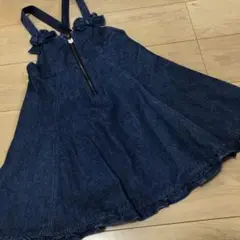 anyFAM kids ネコ ファスナー デニム ワンピース 130cm