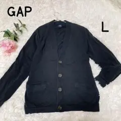 GAP◇ギャップ　ニットカーディガン【L】ブラック　コットン　カジュアル　前開き