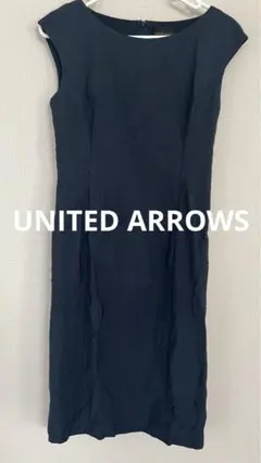 UNITED ARROWSノースリーブワンピース/38/リネン/無地/