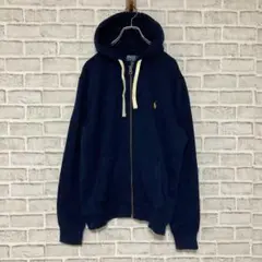 【ラルフローレン】パーカー(M)ロゴ 刺繍 ポケットフード ストレッチ ドロスト