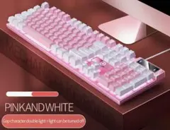 YINDIAO K500 メカニカルキーボード ブラック ピンクと白色