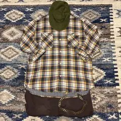 SUGARCANE シューガーケーン 七部袖 ワークシャツ ネルシャツ アメカジ