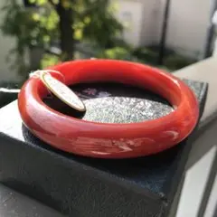 仏教の七宝の一つ 天然南紅瑪瑙(ナンホンメノウ) バングル幅12mm内径63mm