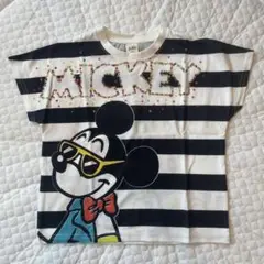 ◎新品未使用◎LITTC ミッキーマウスボーダーTシャツ　110cm