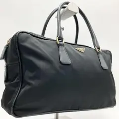 PRADA ミニボストンバッグ サフィアーノレザー テスートナイロン NERO