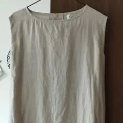 ista-iseのリネン ノースリーブワンピース　ジャンパースカート