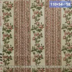 ロバートカフマンアンティークフラワー花リーフチロルボーダーローズピンクホワイト