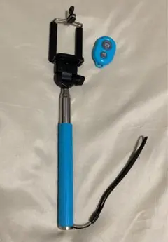 【新品・美品】Bluetooth自撮り棒 青