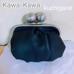 美品♡可愛い♡kawakawa カワカワ がま口ポーチ ミニバッグ 黒×赤