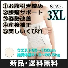 3XL コルセット ウエストニッパー 肌 補正下着 ボディシェイパー 骨盤ベルト