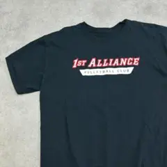 1st ALLIANCE　２段ロゴ　バレーボール　Tシャツ　古着　ブラック　L