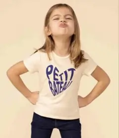 美品　プチバトー　プリント　Tシャツ