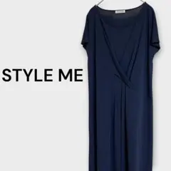 美品 STYLE ME ネイビー ワンピース Mくらい ジャージー フォーマルも