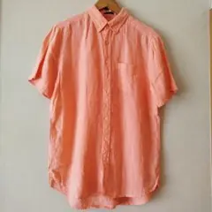 GANT リネン シャツ サーモンピンク Mサイズ 15 3/4