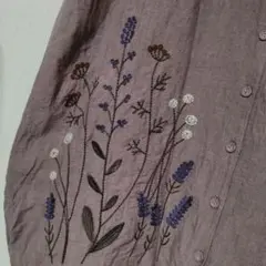 ♡ELLIFE　エリフェ リネン2wayワンピース　花刺繍が素敵です✿ラベンダー