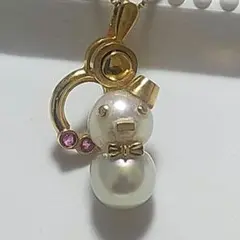 K18 雪だるま パール ペンダントトップ