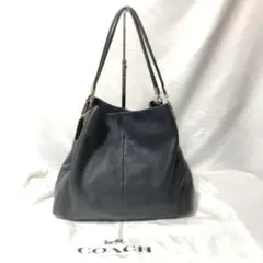 コーチ マディソン ペブルドレザー フィービー ワンショルダー シボ革ネイビー