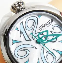ガガミラノ フラット クオーツ 42mm レディース 腕時計 美品 新品電池