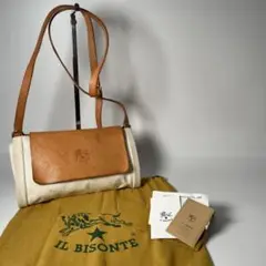 IL BISONTE ショルダーバッグ ポシェット レザー キャンバス