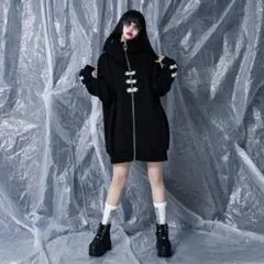 REFLEM スタンドハイネックZIPチャイナブルゾン ブラック